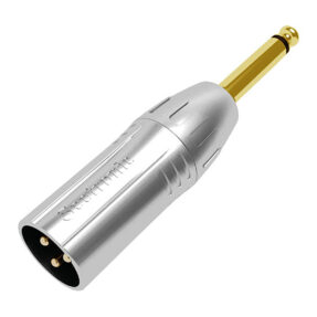SEETRONIC XLR 3P male to Jack mono male Vergulde contacten - Zilverkleurige behuizing