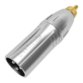 SEETRONIC XLR 3P male to RCA male Vergulde contacten - Zilverkleurige behuizing