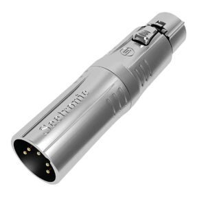 SEETRONIC XLR 5P male to XLR 3P female Vergulde contacten - Zilverkleurige behuizing