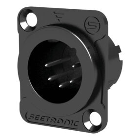 SEETRONIC XLR 5P Chassis - male Zwarte behuizing