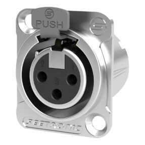 SEETRONIC XLR 3P Chassis - female Verzilverde contacten - nikkelen behuizing