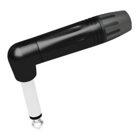 SEETRONIC Jack Plug 6.3 mm Mono - 90° Zwarte behuizing - zwarte eindkap