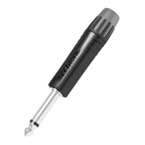 SEETRONIC Jack Plug 6.3 mm Mono Zwarte behuizing - zwarte eindkap