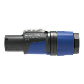 Neutrik® NAC3FXXA-W-L PowerCON Connector - L Grijs/blauwe behuizing - Grote kabeldiameter