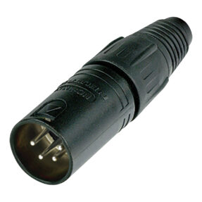 Neutrik® NC4MX-BAG XLR 4P Connector - male Zwarte metalen behuizing met zilveren contacten