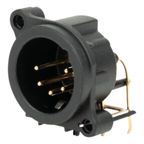 Neutrik® NC5MAH - 5-polige male XLR-aansluiting met afzonderlijk aardcontact voor horizontale PCB-montage