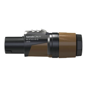 Neutrik® NL2FXX-W-S speakON 2P Cable Connector - S Zwarte/bruine behuizing - Kleine diameter kabels