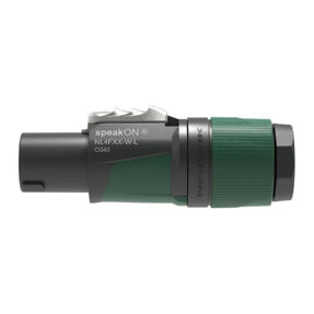 Neutrik® NL4FXX-W-L speakON 4P Cable Connector - L Zwarte/groene behuizing - Grote diameter kabels