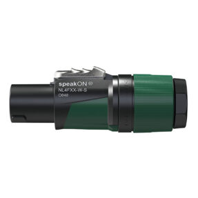Neutrik® NL4FXX-W-S speakON 4P Cable Connector - S Zwarte/groene behuizing - Kleine diameter kabels