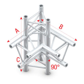 Milos Pro-30 Triangle P Truss - Corner up/down - left - 50 cm ACB45sp - 90° corner - silver - P