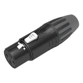 SEETRONIC XLR 3P Connector - female Verzilverde contacten - zwarte behuizing
