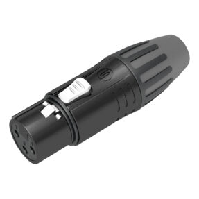 SEETRONIC XLR 3P Connector - female Vergulde contacten - zwarte behuizing