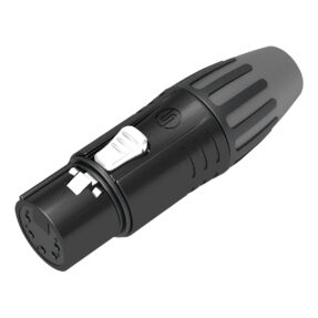 SEETRONIC XLR 5P Connector - female Vergulde contacten - zwarte behuizing
