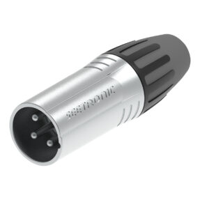 SEETRONIC XLR 3P Connector - male Verzilverde contacten - nikkelen behuizing
