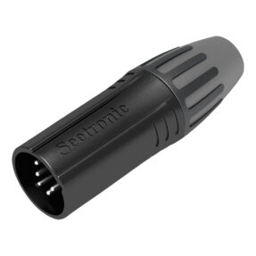 SEETRONIC XLR 5P Connector - male Verzilverde contacten - zwarte behuizing