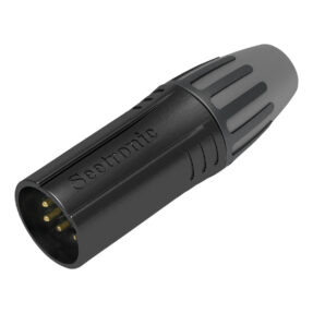 SEETRONIC XLR 5P Connector - male Vergulde contacten - zwarte behuizing