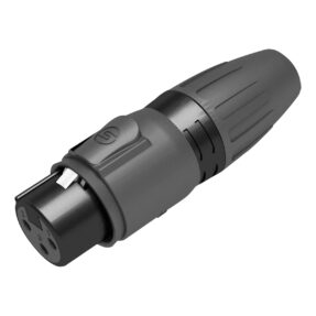SEETRONIC XLR 3P Connector - female - IP65 Vergulde contacten - zwarte behuizing