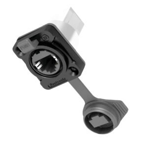 SEETRONIC RJ45 Chassis Doorvoerstekker in een D-vormige metalen flens met vergrendelingssysteem - IP65