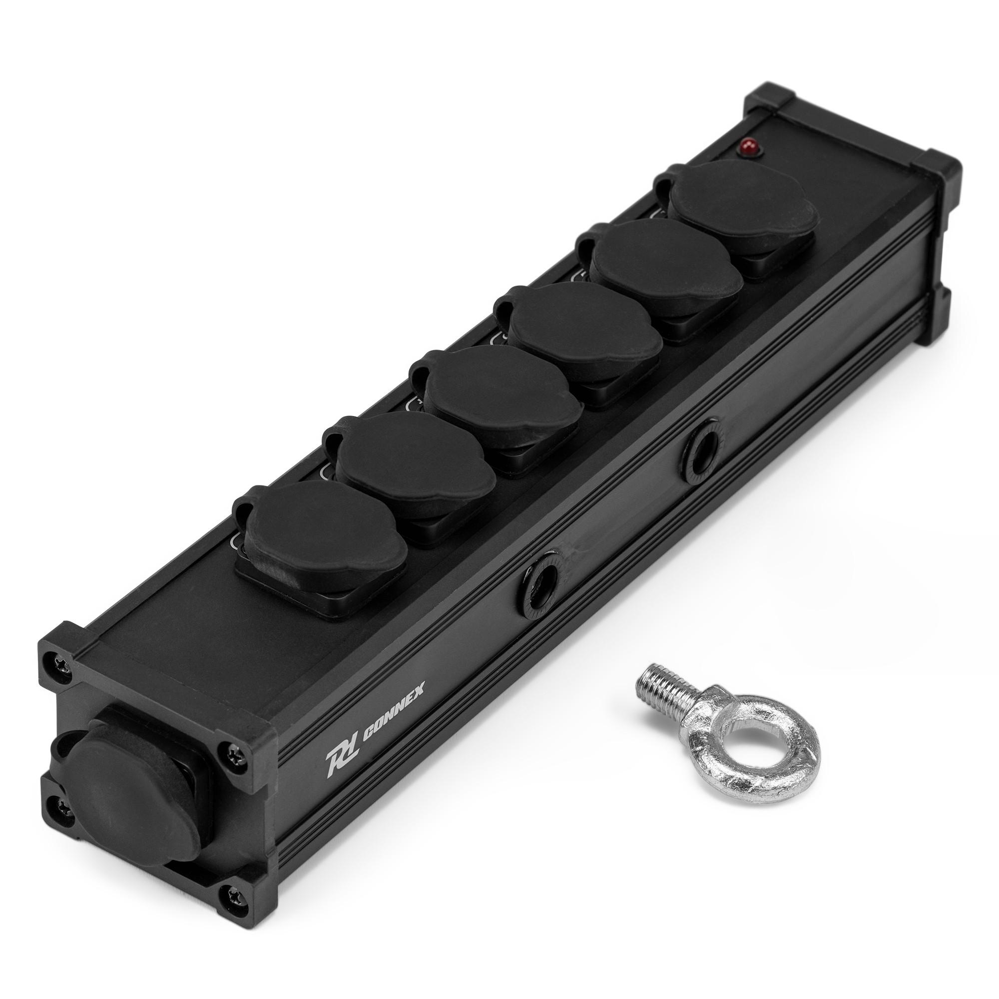 PD Connex PSB35 7-voudige stroomverdeler voor powerCON TRUE1 OUT en 1-IN Doorlus - zwart PD Connex PSB35 7-voudige stroomverdeler voor powerCON TRUE1 OUT en 1-IN Doorlus - zwart