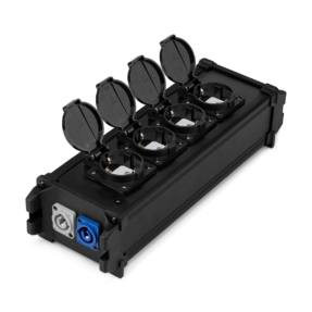 PD Connex PSB40 4-voudige Schuko stroomverdeler met powerCON IN en OUT doorlus - zwart