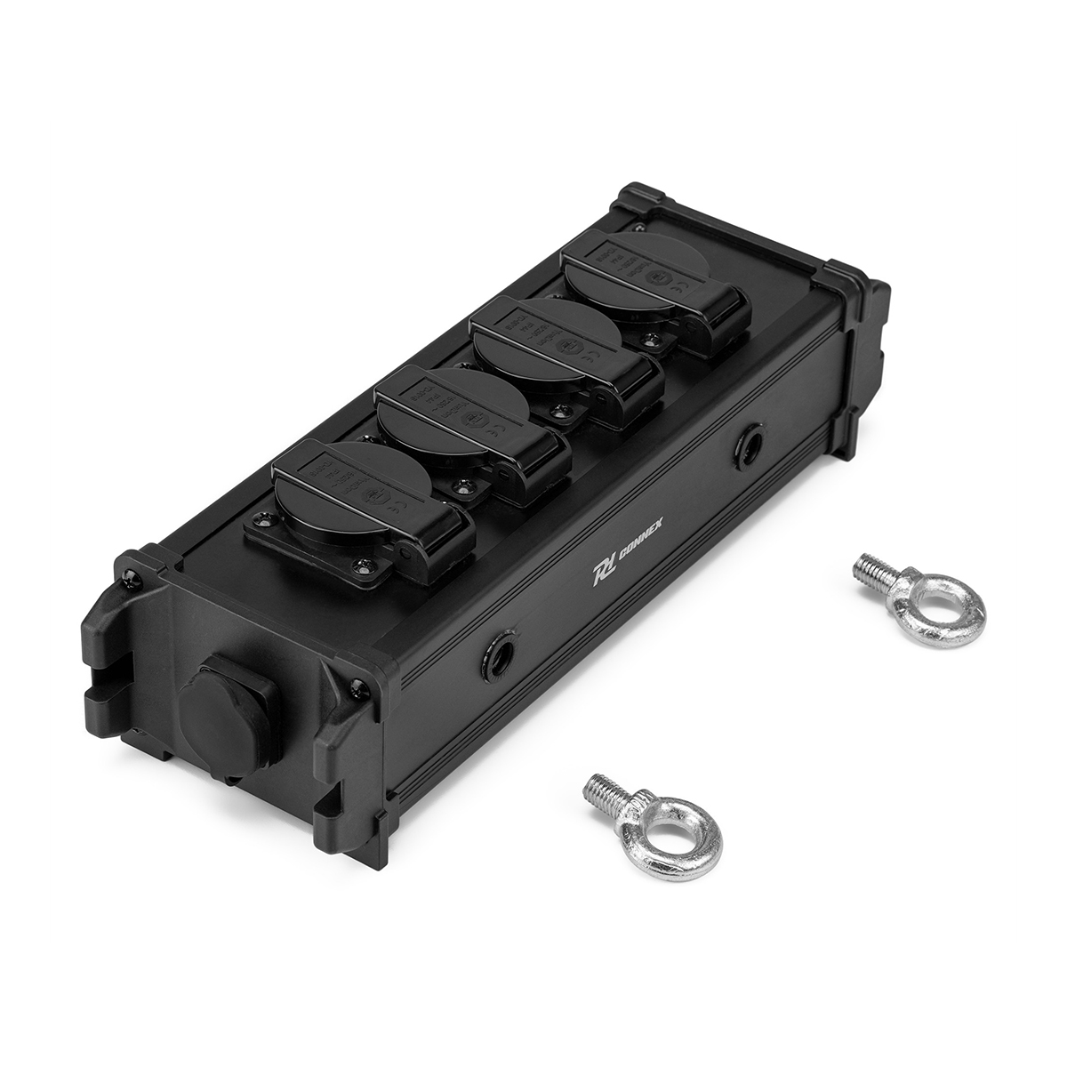 PD Connex PSB45 4-voudige Schuko stroomverdeler voor powerCON TRUE1 IN en OUT doorlus - Zwart PD Connex PSB45 4-voudige Schuko stroomverdeler voor powerCON TRUE1 IN en OUT doorlus - Zwart