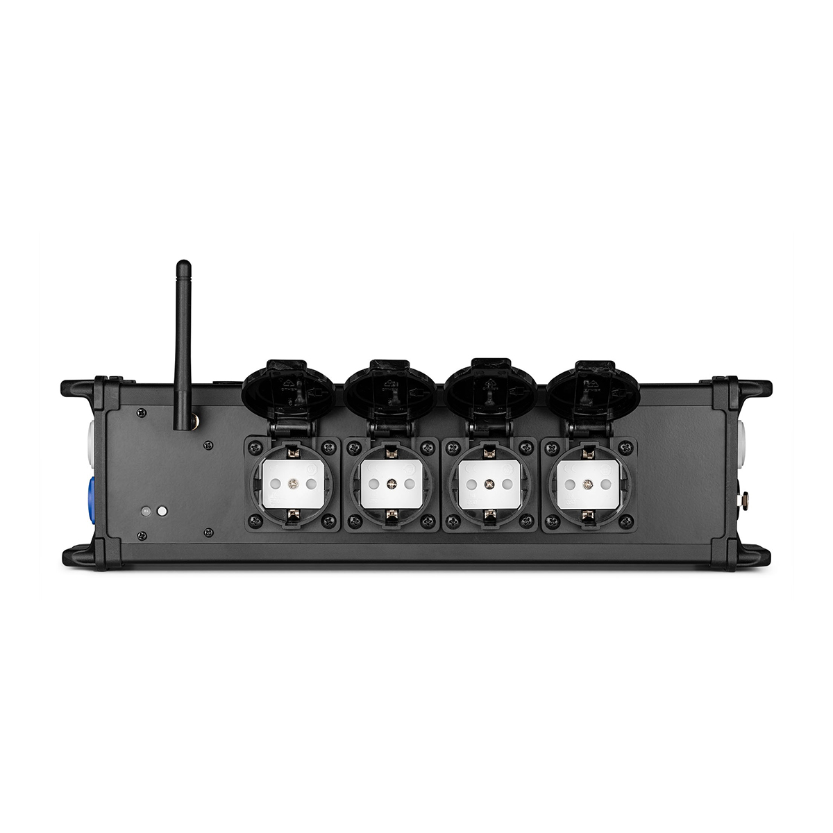 PD Connex PSB50 4-voudige Schuko stroomverdeler met powerCON IN en OUT doorlus en draadloze DMX - Zwart PD Connex PSB50 4-voudige Schuko stroomverdeler met powerCON IN en OUT doorlus en draadloze DMX - Zwart