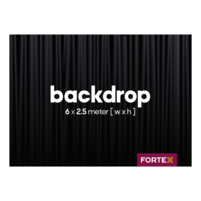 FORTEX Backdrop 6m (B) x 2,5m (h) zwart 320 gram/m²
