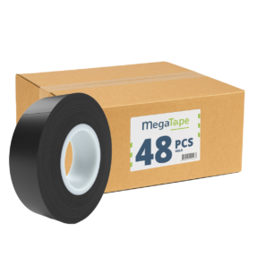 48x MegaTape UT4 PVC tape - 20 m op rol 19 mm zwart
