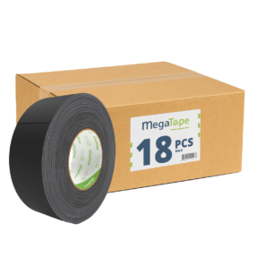 18x MegaTape UT80 gaffa tape - 50 m op rol 50 mm mat zwart