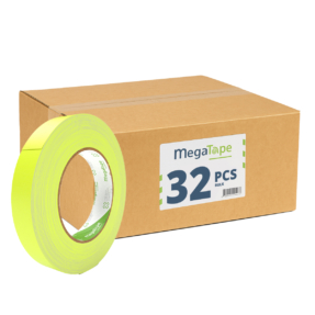 32x MegaTape UT70 fluor gaffa tape - 25 m op rol 19 mm geel