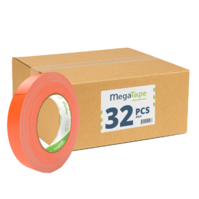32x MegaTape UT70 fluor gaffa tape - 25 m op rol 19 mm oranje