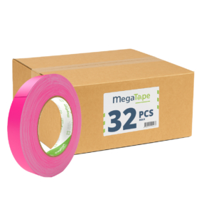 32x MegaTape UT70 fluor gaffa tape - 25 m op rol 19 mm roze