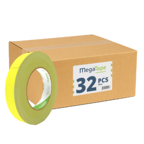 32x MegaTape UT120 beschrijfbare fluor gaffa tape - 25m op rol 19 mm geel
