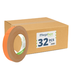 32x MegaTape UT120 beschrijfbare fluor gaffa tape - 25m op rol 19 mm oranje
