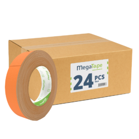 24x MegaTape UT120 beschrijfbare fluor gaffa tape - 25m op rol 25 mm oranje