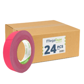24x MegaTape UT120 beschrijfbare fluor gaffa tape - 25m op rol 25 mm roze