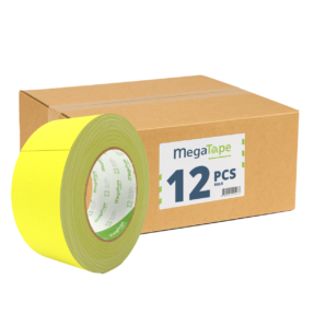 12x MegaTape UT120 beschrijfbare fluor gaffa tape - 25m op rol 50 mm geel 12x MegaTape UT120 beschrijfbare fluor gaffa tape - 25m op rol 50 mm geel