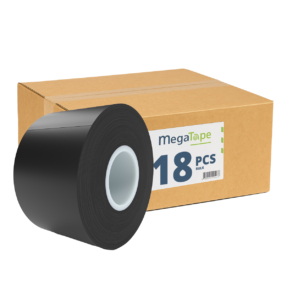 18x MegaTape UT7 balletvloer PVC tape - 33 m op rol 50 mm zwart