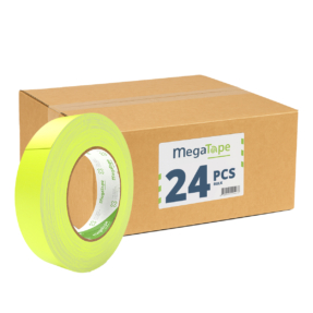 24x MegaTape UT70 fluor gaffa tape - 25 m op rol 25 mm geel