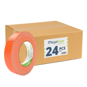 24x MegaTape UT70 fluor gaffa tape - 25 m op rol 25 mm oranje