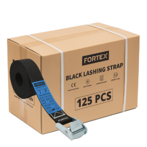 125x FORTEX spanband met gesp – 25mm breed - 125/250daN - 5 meter zwart