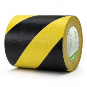 MegaTape 950  tunnel tape - 25m op rol 150 mm geel/zwart