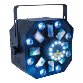 Showtec Firestorm 4-IN-1 lichteffect – 8x RGBUV wash, 8x RGBAW derby en strobe Showtec Firestorm 4-IN-1 lichteffect – 8x RGBUV wash, 8x RGBAW derby en strobe