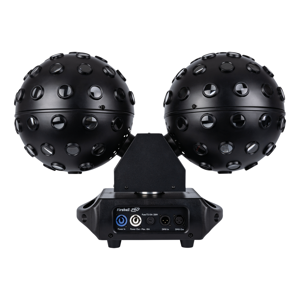 Showtec FireBall PRO – Dubbel RGBW-spiegelboleffect, DMX en stand‑alone Showtec FireBall PRO – Dubbel RGBW-spiegelboleffect, DMX en stand‑alone
