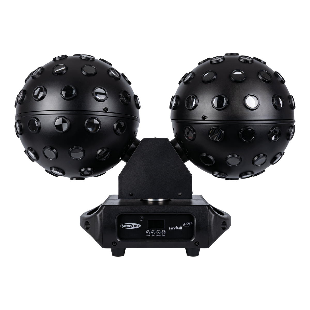 Showtec FireBall PRO – Dubbel RGBW-spiegelboleffect, DMX en stand‑alone Showtec FireBall PRO – Dubbel RGBW-spiegelboleffect, DMX en stand‑alone