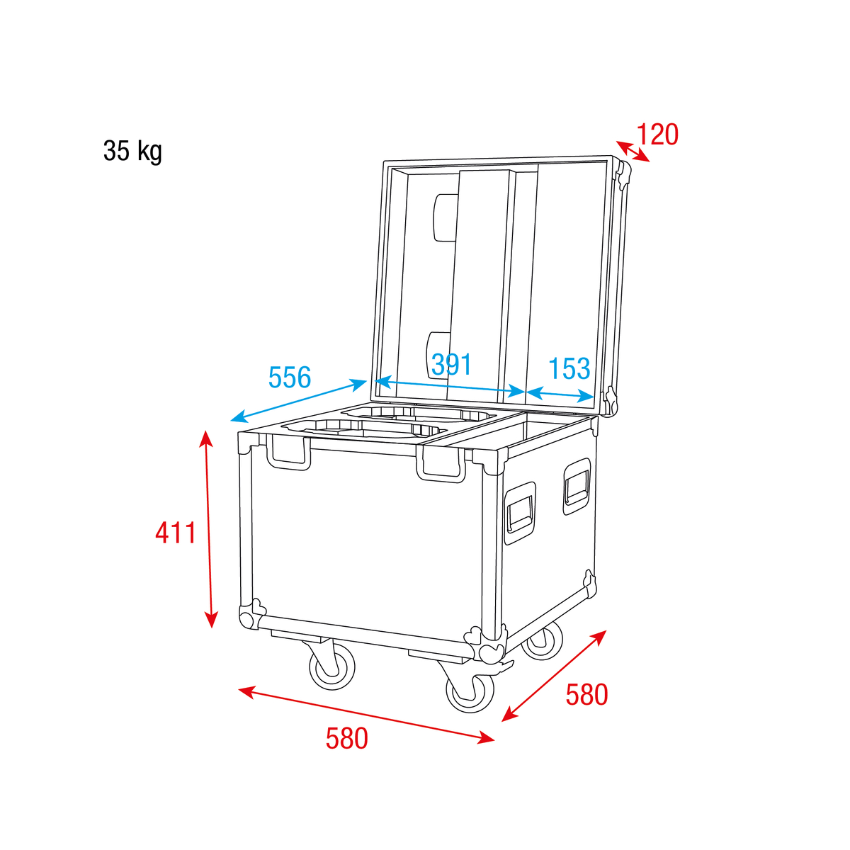 Showtec Case 2X voor Xpression 2000 – Flightcase met accessoirevak Showtec Case 2X voor Xpression 2000 – Flightcase met accessoirevak