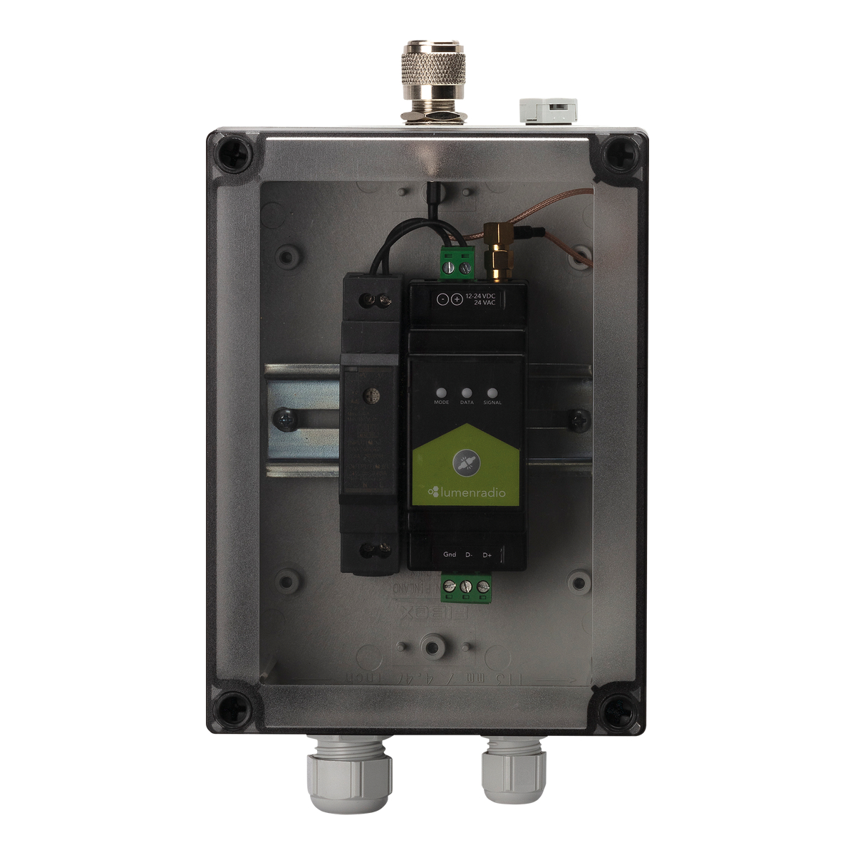 Lumenradio DIN-rail IP67-behuizing Lumenradio DIN-rail IP67-behuizing