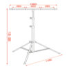 Showgear Metal Medium Light Stand – 2-delige telescoop, uitschuifbaar tot 3 m, draagvermogen 30 kg