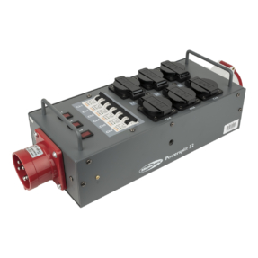 Showgear Powersplit 32 krachtstroomverdeler CEE 32A naar 6x Schuko en CEE 32A uitgang