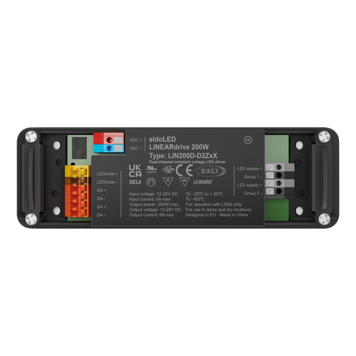 Eldoled LINEARdrive DC LED-driver 200 W, DALI-2, 2x LED-uitgangen – LIN200D2Z1D3 Eldoled LINEARdrive DC LED-driver 200 W, DALI-2, 2x LED-uitgangen – LIN200D2Z1D3